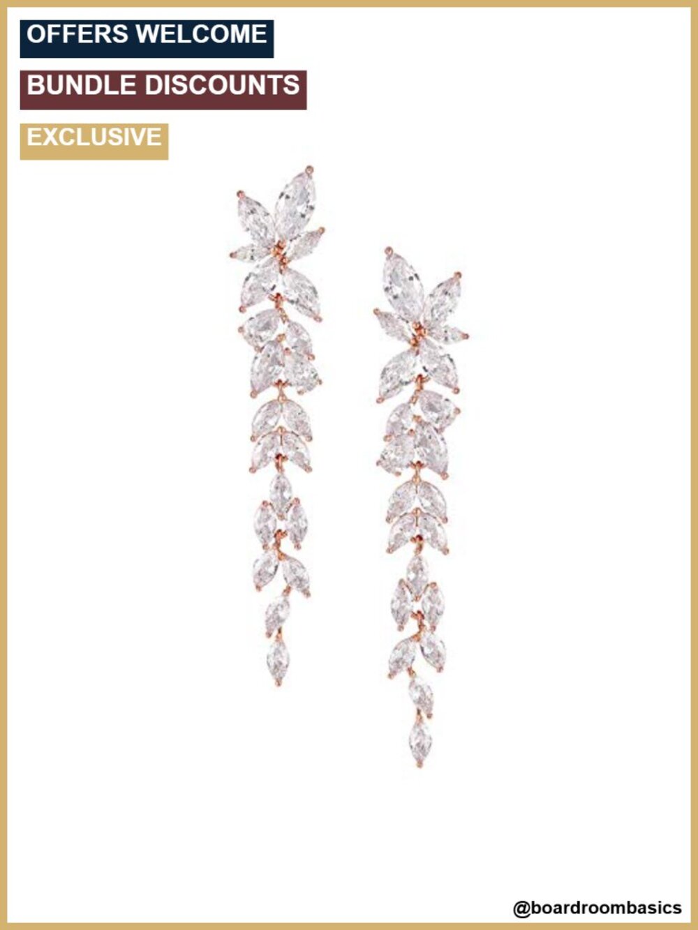 Marquise Cubic Zirconia Chandelier Bridal Drop Earrings